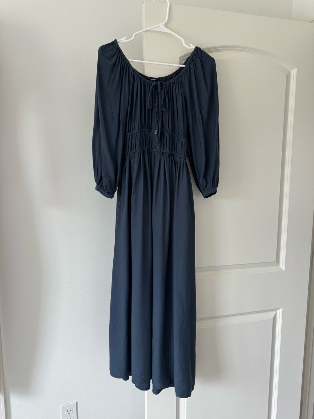 Madewell Navy Dress with Button Front